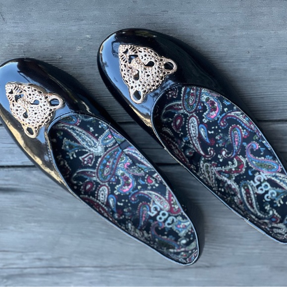 385 Fifth Patent Leather Leopard Embellished Ballet Flats – Size 7.5 - Picture 2 of 6